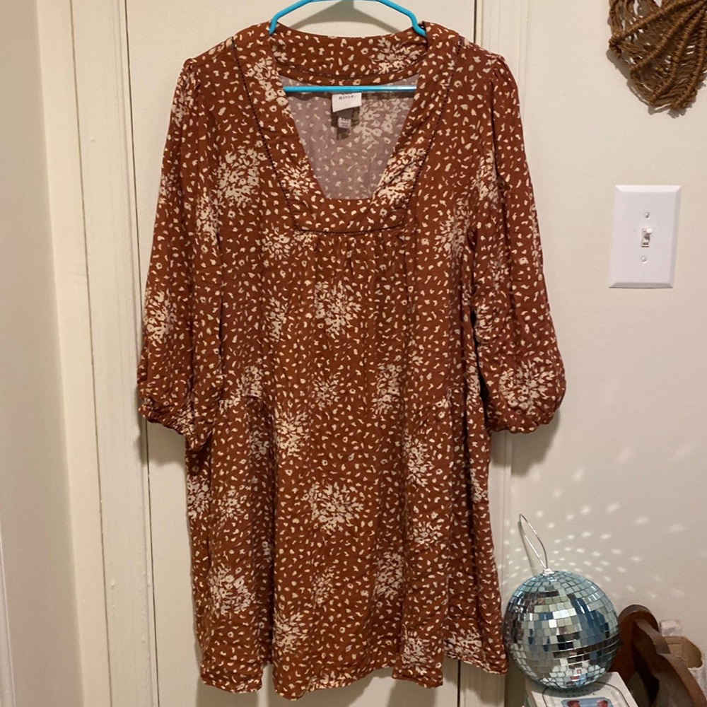 Knox Rose Fall copper floral dress XXL